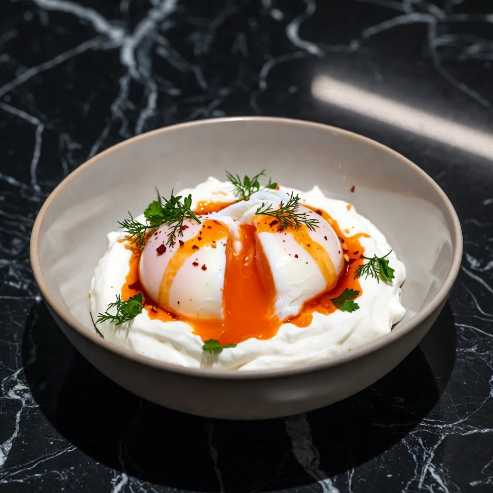 Klassisk Çılbır med grekisk yoghurt och pocherade ägg
